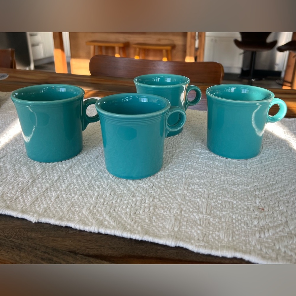 Fiestaware ring handled mugs Turquoise / Teal set of 4